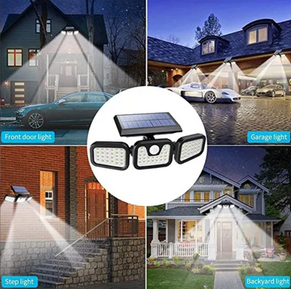 FALCON H9™ Reflector Solar LED 3 Cabezas con Sensor de Movimiento ☀️💡