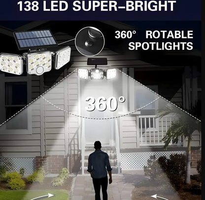 FALCON H9™ Reflector Solar LED 3 Cabezas con Sensor de Movimiento ☀️💡