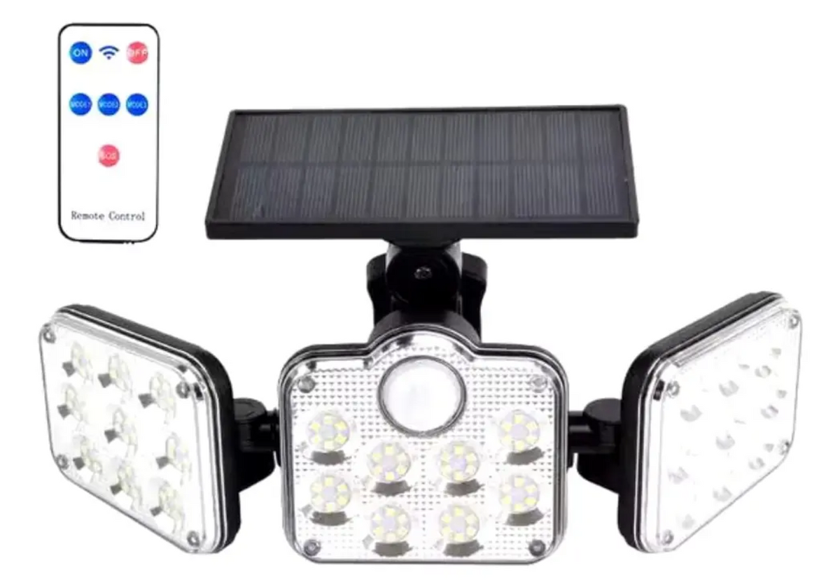 FALCON H9™ Reflector Solar LED 3 Cabezas con Sensor de Movimiento ☀️💡