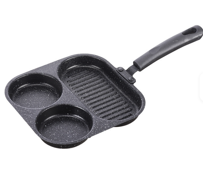 Sartén 3 en 1 de Hierro Fundido Antiadherente para Desayuno🍳🥩🥞