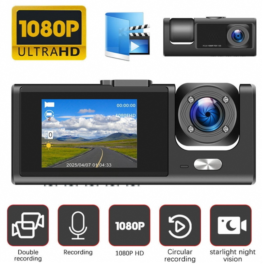 Cámara DVR Triple para Auto Full HD 1080P🚗🎥🛡️