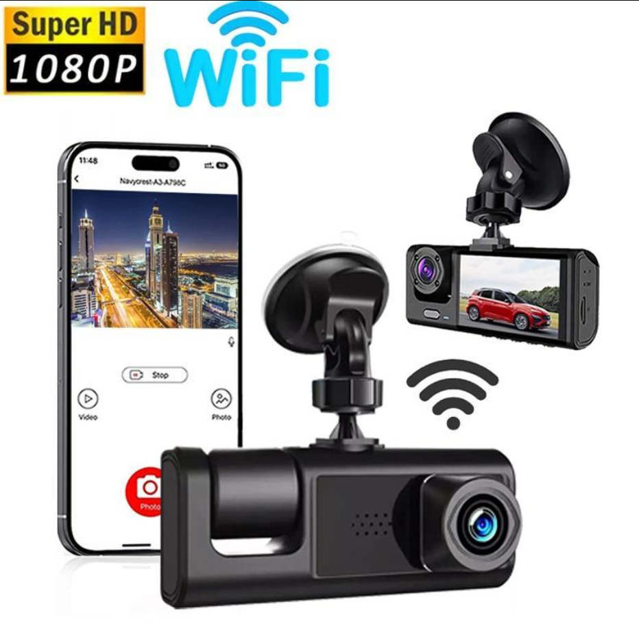 Cámara DVR Triple para Auto Full HD 1080P🚗🎥🛡️