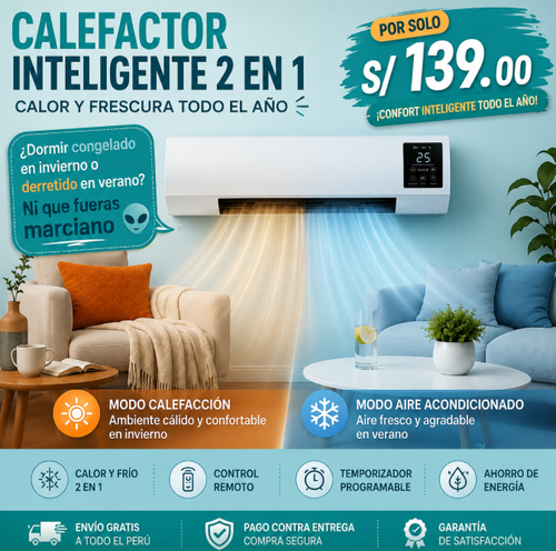 ComfortHeat™ - Calefactor y Aire Acondicionado 2 en 1 ❄️🔥