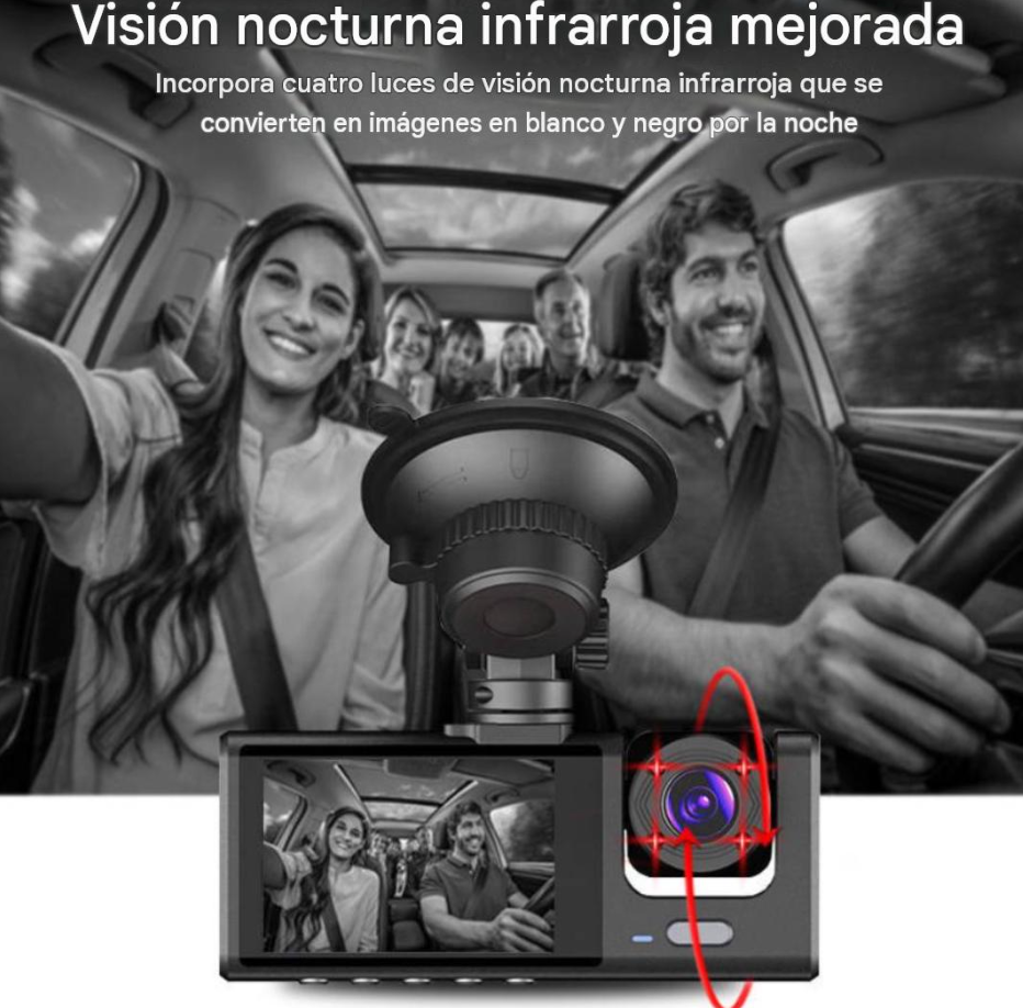 Cámara DVR Triple para Auto Full HD 1080P🚗🎥🛡️