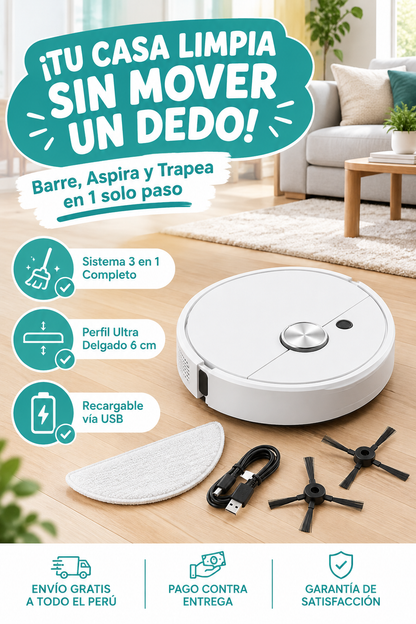 Robot Aspirador Inteligente 3 en 1 Recargable🧹🤖✨
