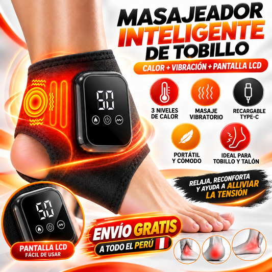 🔥 Masajeador Inteligente de Tobillo con Calor + Vibración | Pantalla LCD