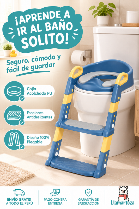 Inodoro Infantil con Escalera Plegable PISO-SEGURO 🚽👶✨