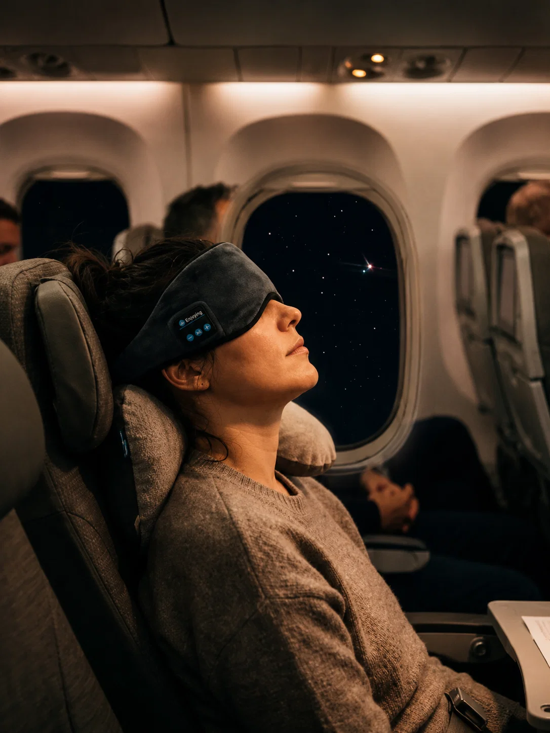 😴 Máscara de Sueño Bluetooth con Parlantes Ultrafinos | Descansa sin Audífonos