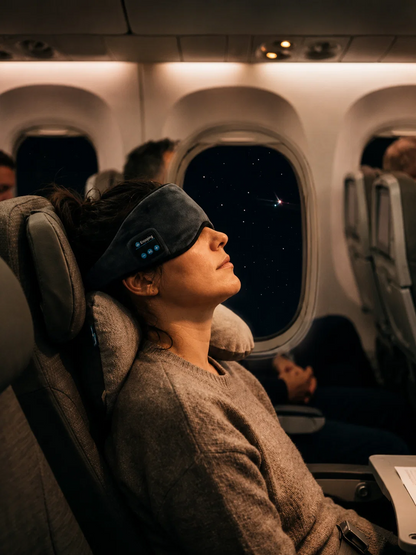 😴 Máscara de Sueño Bluetooth con Parlantes Ultrafinos | Descansa sin Audífonos