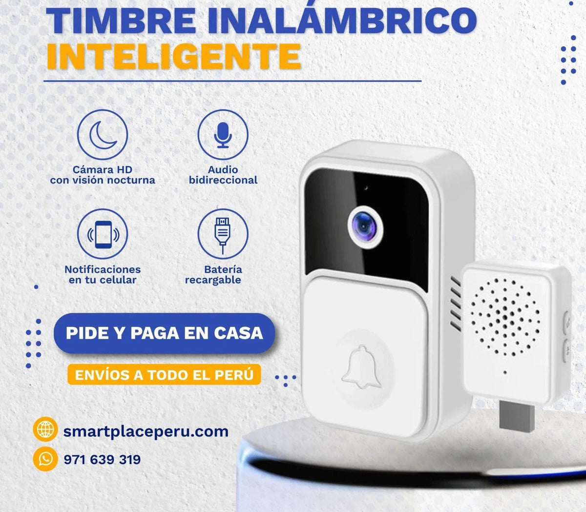 🏠📱Timbre Inalámbrico Inteligente con Cámara HD ✨